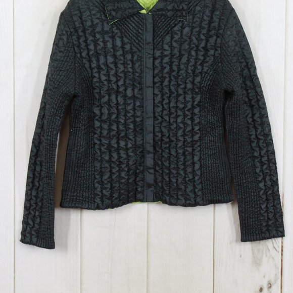 UBU Green Black Reversible Quilted Crinkle Packable Jacket Size XL - Picture 8 of 12